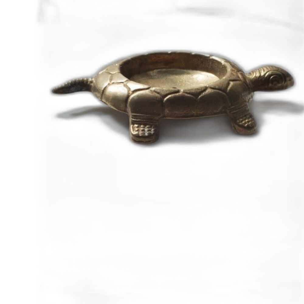Brass Turtle for a Candle or as a Trinket Dish made in Italy ~Vintage~